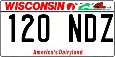 WI license plate 120NDZ