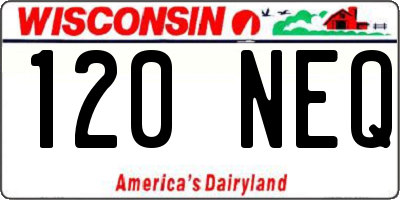 WI license plate 120NEQ