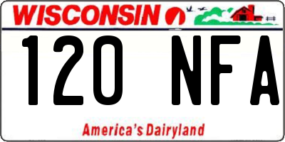 WI license plate 120NFA