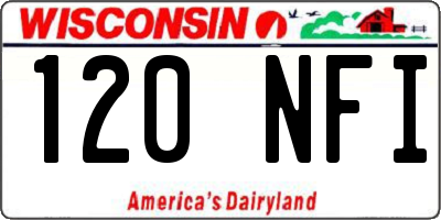 WI license plate 120NFI
