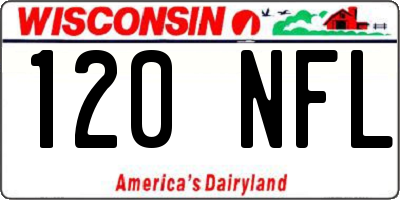 WI license plate 120NFL