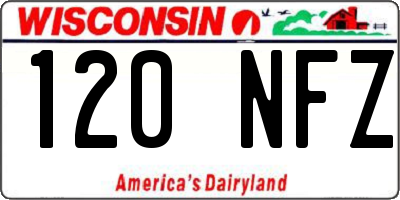 WI license plate 120NFZ