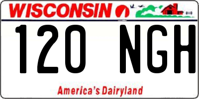 WI license plate 120NGH