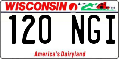 WI license plate 120NGI