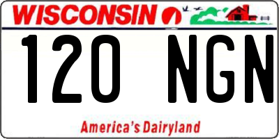 WI license plate 120NGN