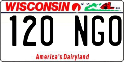 WI license plate 120NGO