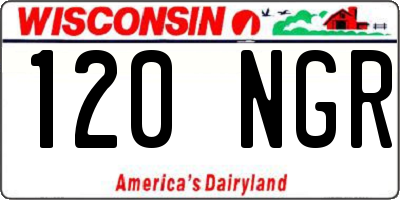 WI license plate 120NGR