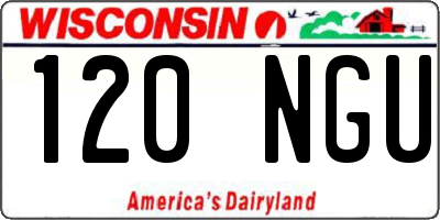 WI license plate 120NGU