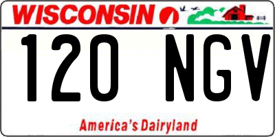 WI license plate 120NGV