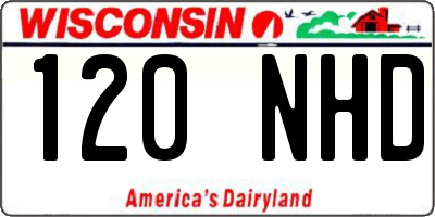 WI license plate 120NHD