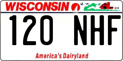 WI license plate 120NHF