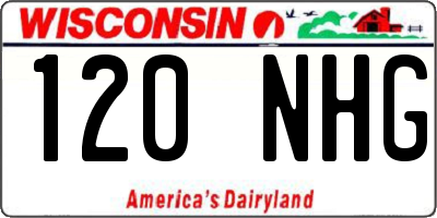 WI license plate 120NHG