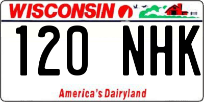 WI license plate 120NHK