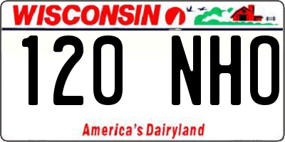 WI license plate 120NHO