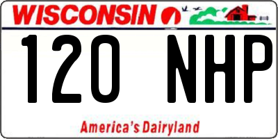 WI license plate 120NHP