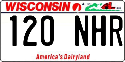 WI license plate 120NHR