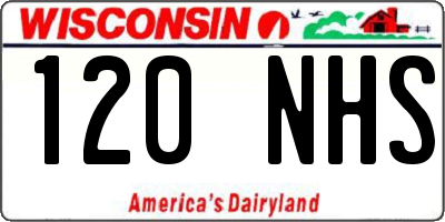 WI license plate 120NHS