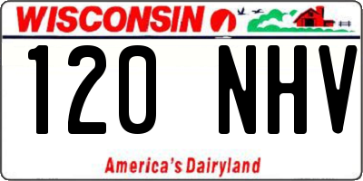 WI license plate 120NHV
