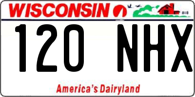 WI license plate 120NHX