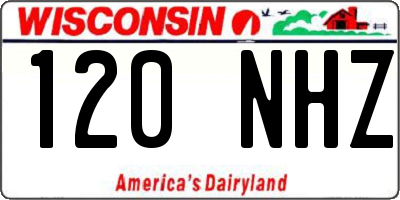 WI license plate 120NHZ