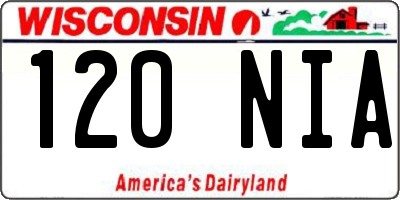 WI license plate 120NIA