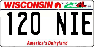 WI license plate 120NIE