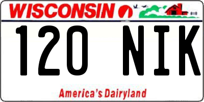 WI license plate 120NIK