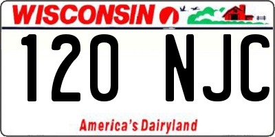 WI license plate 120NJC