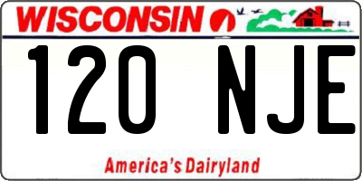 WI license plate 120NJE