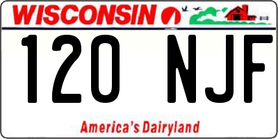 WI license plate 120NJF