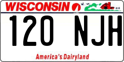 WI license plate 120NJH