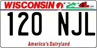 WI license plate 120NJL