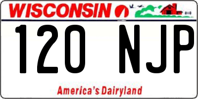 WI license plate 120NJP