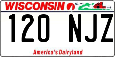 WI license plate 120NJZ