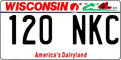 WI license plate 120NKC