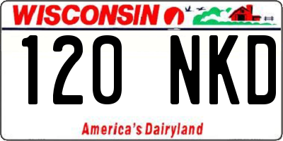 WI license plate 120NKD