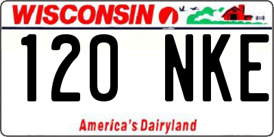 WI license plate 120NKE