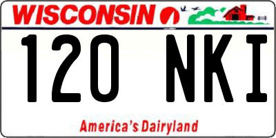 WI license plate 120NKI