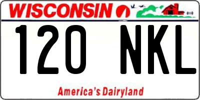 WI license plate 120NKL
