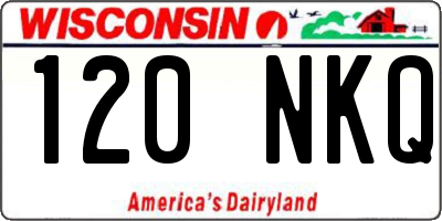 WI license plate 120NKQ