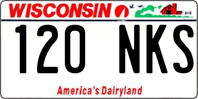 WI license plate 120NKS