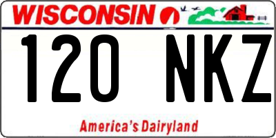 WI license plate 120NKZ
