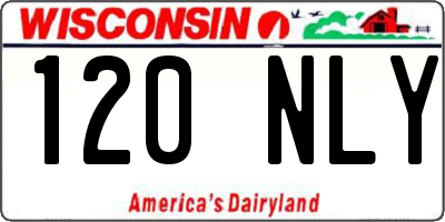 WI license plate 120NLY