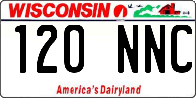 WI license plate 120NNC