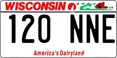 WI license plate 120NNE