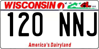 WI license plate 120NNJ