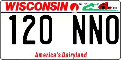 WI license plate 120NNO