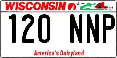 WI license plate 120NNP