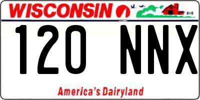 WI license plate 120NNX