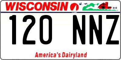 WI license plate 120NNZ
